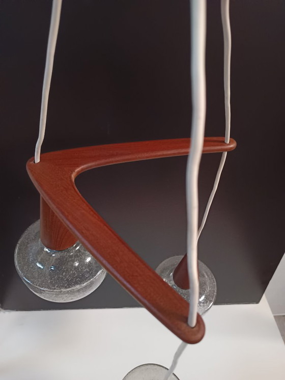 Image 1 of Scandinavische Vintage hanglamp Teakhout