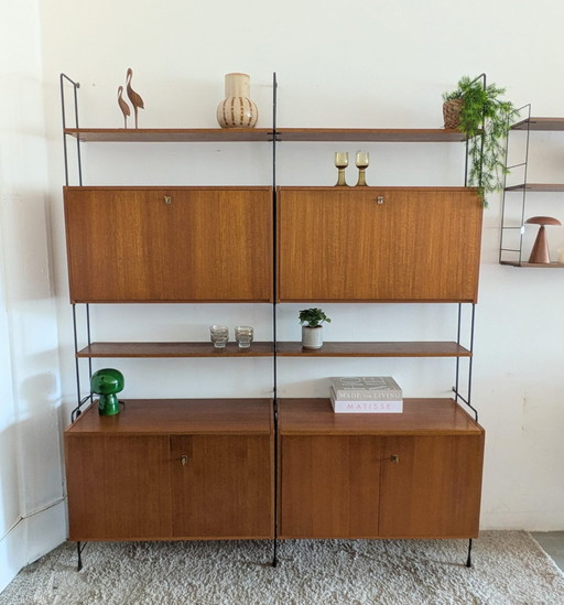 Vintage-Teak-Modulwandsystem Hilker Omnia