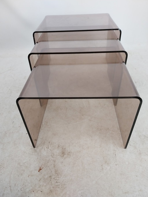 1 X Mimiset Nesting Tables Plexiglas Purple By Dumas