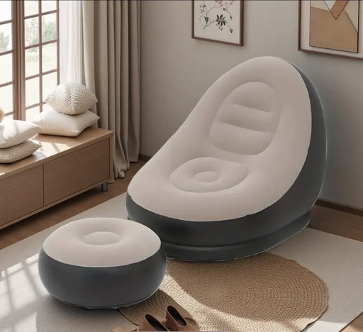 1 x Repose-pieds rond, siège d'appoint doux et confortable au design suédois