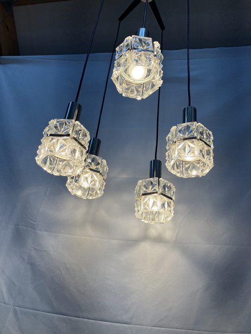 kinkeldey chandelier or cascade pendant lamp with crystal glass