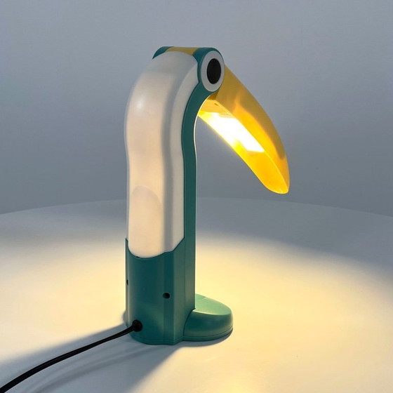 Image 1 of Lampe Toucan Vert Mer et Jaune par H.T. Huang pour Huanglite, années 1980