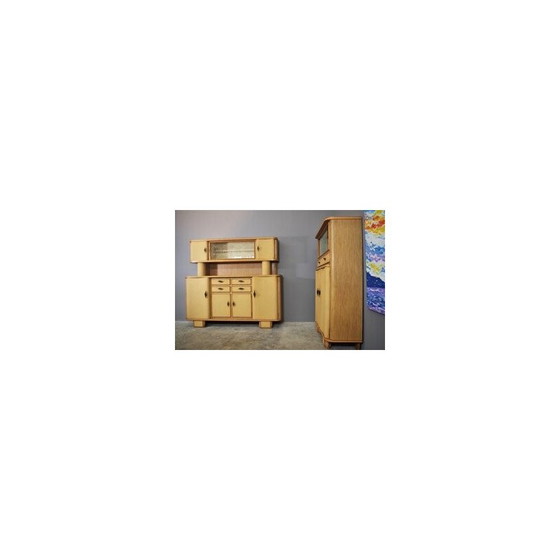 Image 1 of Pair of vintage Honeycomb beechwood sideboards, 1950s