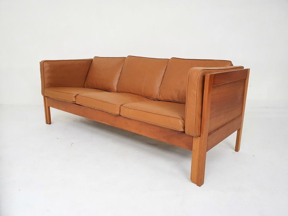 Image 1 of Borge Mogensen per il divano Fredericia "2343" in pelle cognac, Danimarca anni '60