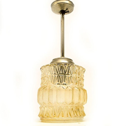 Suspension de Polam, Pologne, années 1970 – hanglampen, Glass, Metal