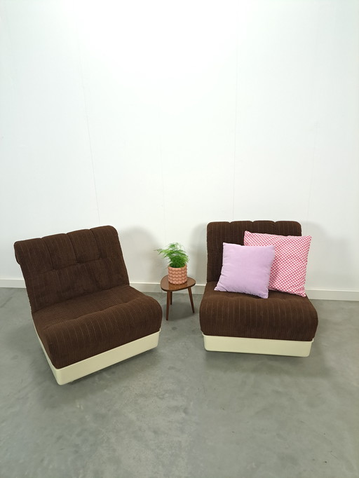 Space Age Fauteuil Bruin Met Kunststof