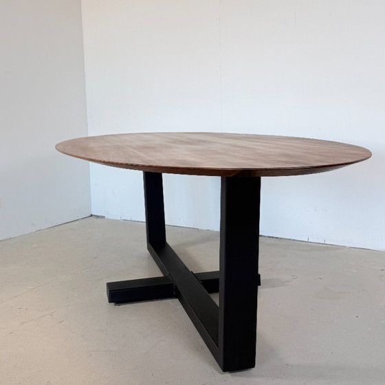 Oval Solid Walnut Dining Table 260x120 - Bert Plantagie – Metal, Wood (photo 5 of 11)