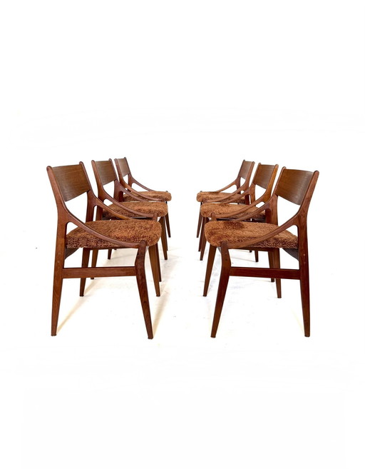 6 sedie da pranzo danesi restaurate, Verstervig Eriksen anni '60