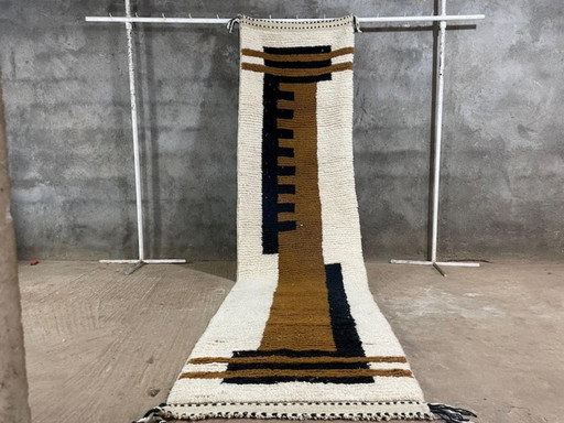 Tapis marocain artisanal en laine 300cmx100cm