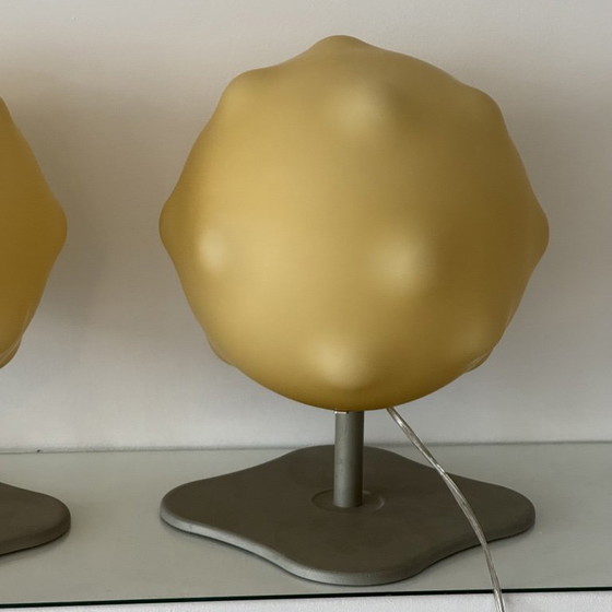 Pair of Lampoon Table Lamps by Foscarini Aldo Cibic, Satin Glass, Vintage Design (photo 5 of 10)