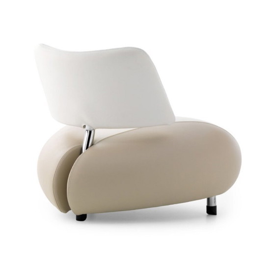 Image 1 of LeoLux Design Sessel Leder grau-schwarz-beige