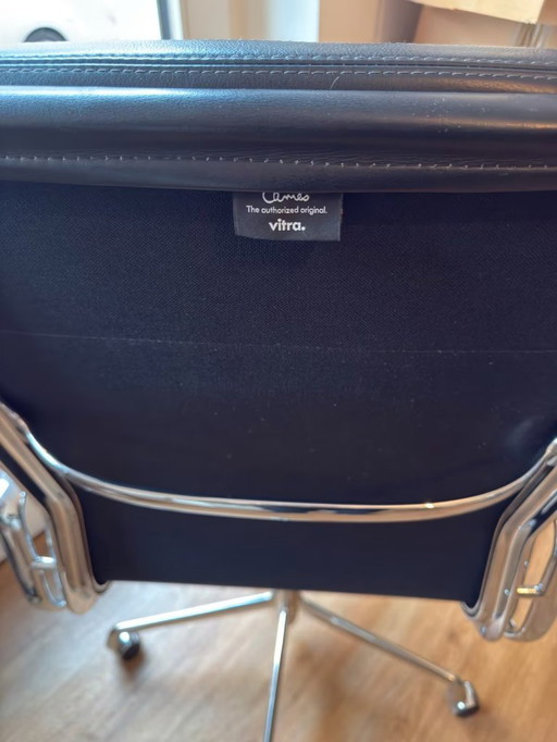 VITRA EA 219 Softpad Pelle Nero Alluminio Sedia Sedia da Ufficio Sedia Girevole