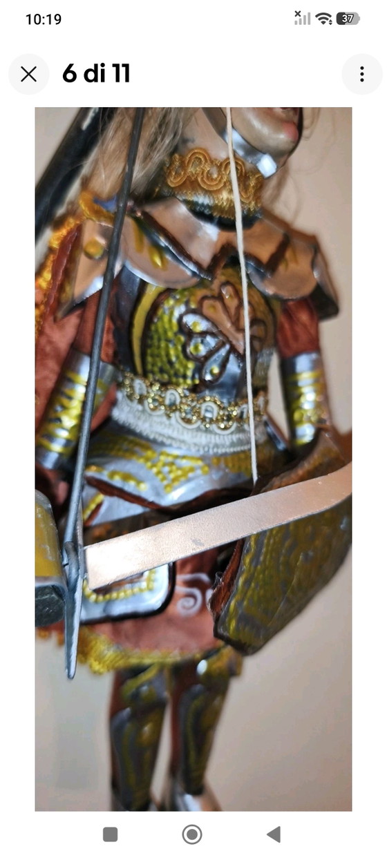 Antique Sicilian Pupo 40cm Hand Decorated. – Decorative Objects, Metal, Textile (photo 6 of 11)