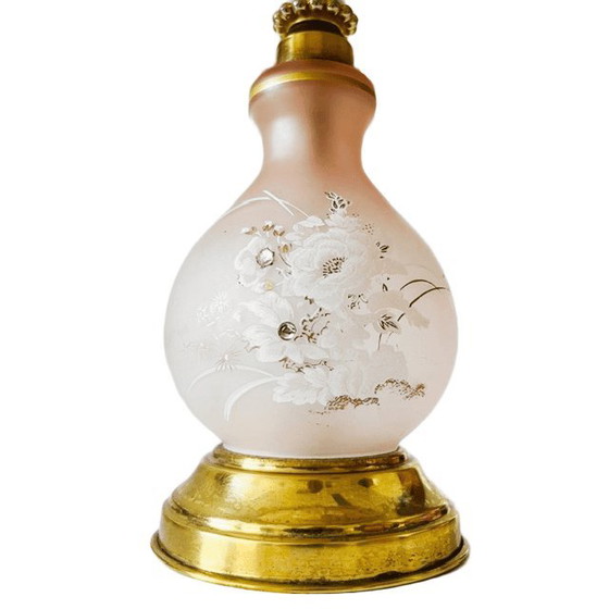 Vintage Italian table lamp pink glass brass Baroque Rococo 1950s (photo 2 of 7)