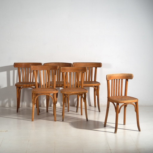 Chaises de bistrot Thonet antiques (c.1920). Lot de 6 pièces #4