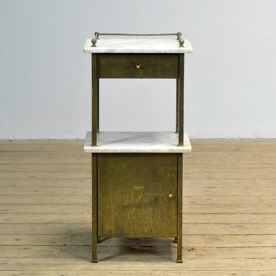 Image 1 of Nachttisch aus Messing, um 1900