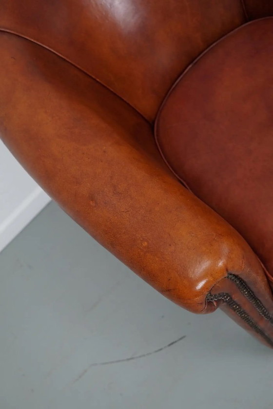 Image 1 of Vintage Nederlandse cognackleurige leren clubfauteuil, set van 2