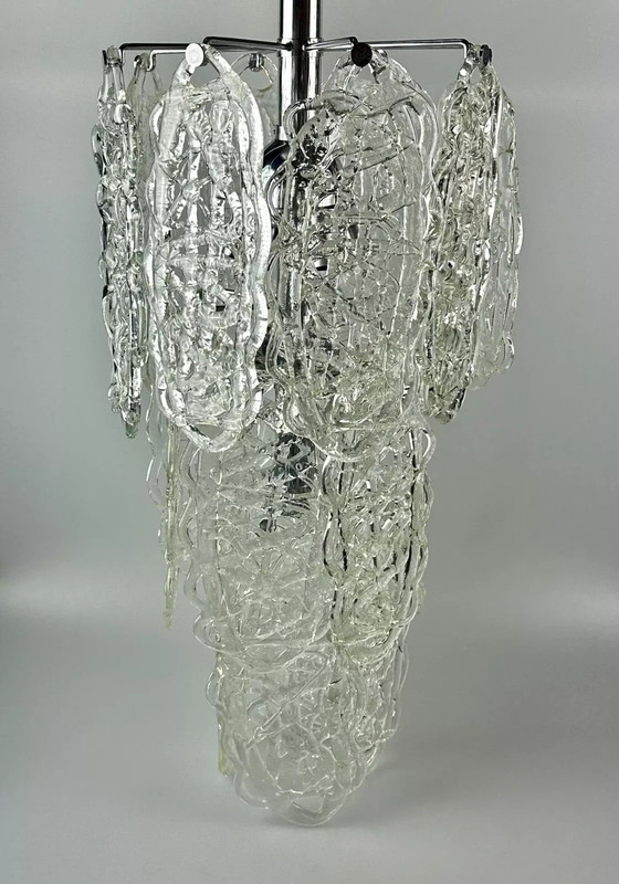 Image 1 of 60s 70s kroonluchter Kroonluchter "Ragnatela" Murano glas Space Age