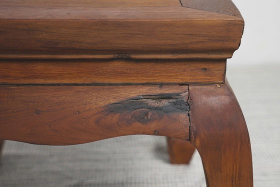 Hardhouten opiumkrukje/tafel, Aziatische lage bijzettafel, handgemaakte plantenstandaard van massief – Wood (photo 6 of 15)