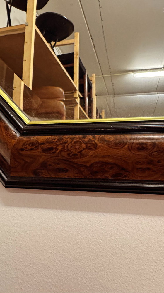 Image 1 of Espejo antiguo con marco de madera de raíz