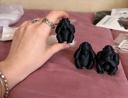 Set aus 3 symbiotischen Harzfiguren