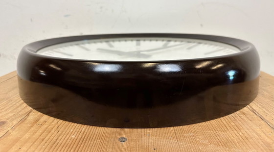 Image 1 of Large Industrial Bakelite Factory Wall Clock from Pragotron, 1960s