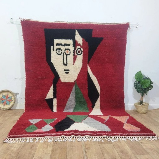 🌹 The Red Soul of the Atlas – Berber Wool Rug (One-of-a-Kind)  290 × 200 cm🌹