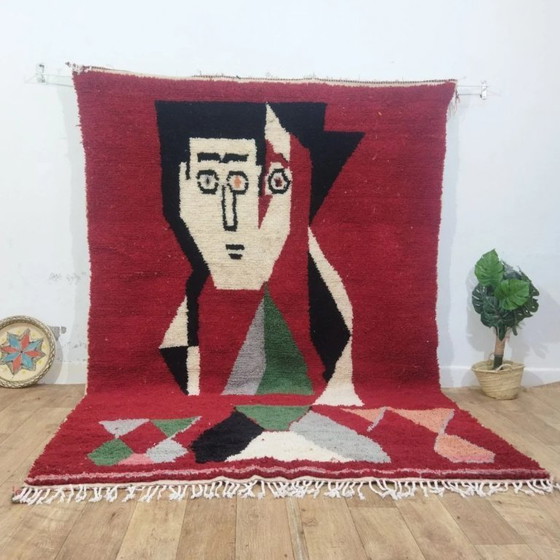 Image 1 of 🌹 The Red Soul of the Atlas – Berber Wool Rug (One-of-a-Kind)  290 × 200 cm🌹
