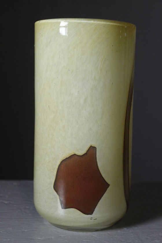 Verrerie De La Rochère - Vase Cylindre Décor Abstrait France XXème – Glass (photo 4 of 8)