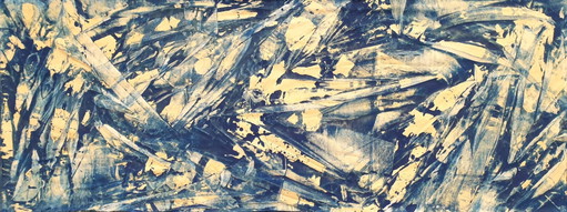 Jürgen Angeler - Blue Golden Squares – schilderijen tekeningen, Canvas (photo 2 of 11)