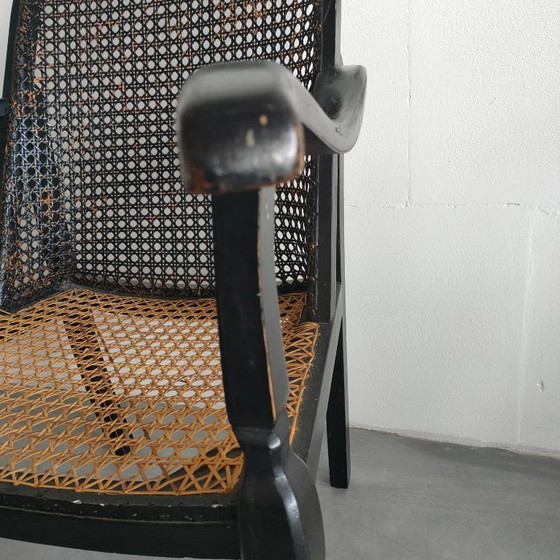 Image 1 of Elegant Louix XVth style webbing armchair fireplace chair