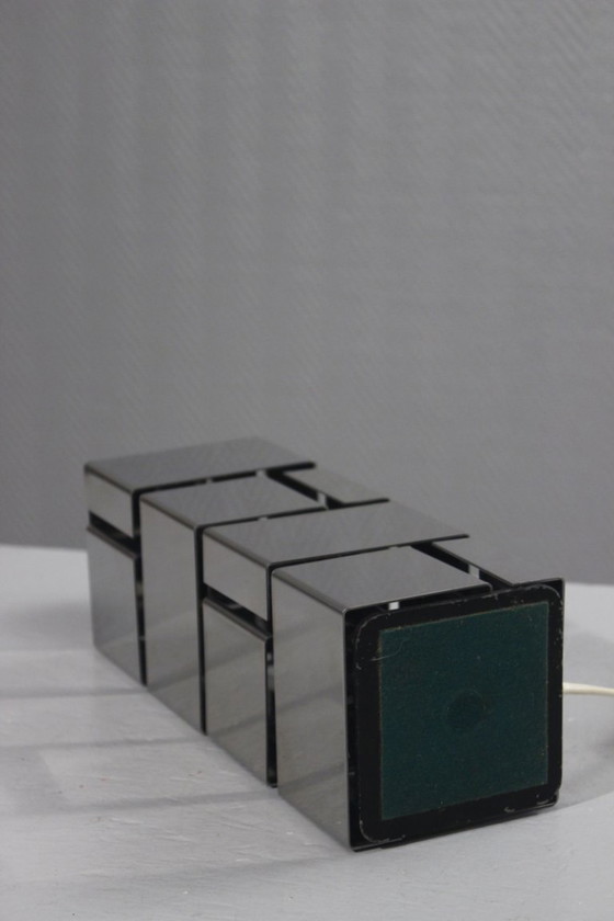 Image 1 of Curtis Jere - Vintage lampvoet met "gebouw"-design, verchroomd staal, jaren 70