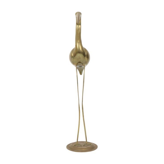 Large Brass Crane Bird XL Hollywood Regency Design 61cm – Decorative Objects (photo 11 of 15)