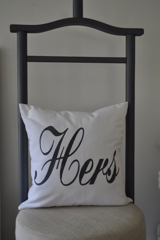 Taie d'oreiller en toile de coton pour Lui et Elle, cadeau de mariage, décoration intérieure / Lot de 2