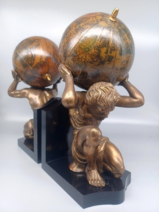 Image 1 of Pair of Titans Atlas bookends