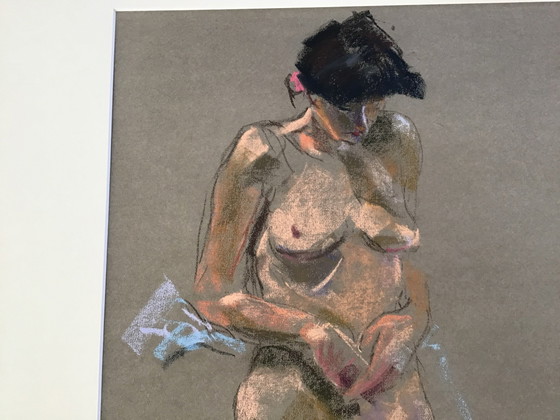 Pastel tekening van  Sim Visser, Schilderijen & Tekeningen, Papier, Aluminium, Zwart (foto 3 van 7)