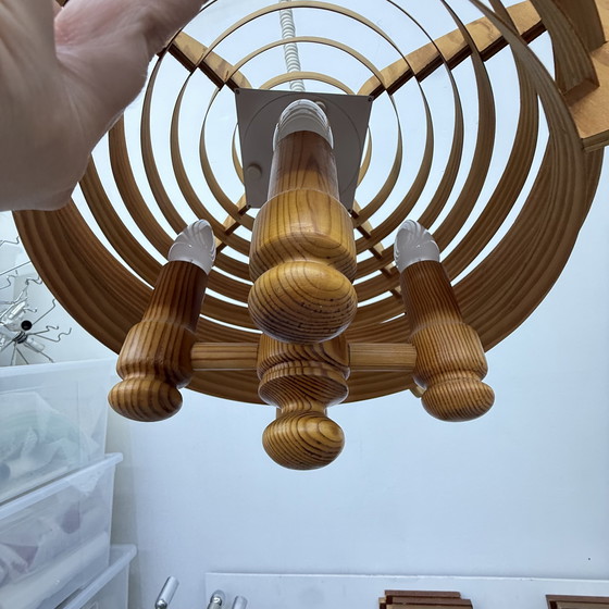 Image 1 of Vintage swedish Hans Agne Jackobsson lamella hanging lamp , 1970s