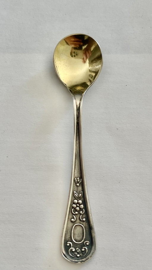 Antiker silberner Salzlöffel, ca. 1930
