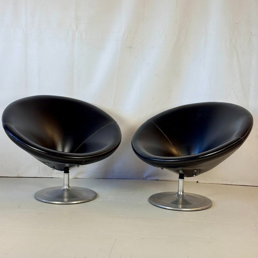 Paar ungarische "Radar"-Sessel mit Original-Kunstlederbezug, 1960er Jahre