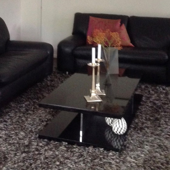 Image 1 of Designer coffee table in black high-gloss lacquer finish