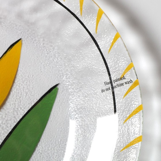 Image 1 of Assiette en verre vintage Kosta Boda : Tulipe jaune Design par Ulrica Hydman Vallien