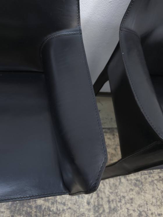 Image 1 of 6x Cassina Cab Stühle Lederstühle Sessel Bellini