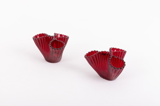 Image 1 of Pair of art glass vases ‘Reffla’ by Carl Arthur Percy for Gullaskruf, Sweden 1950’s