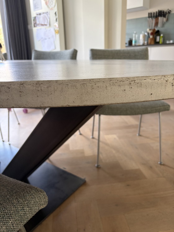 Beautiful Concrete Table with Steel Frame – Dining tables, Metal, Stone (photo 5 of 5)