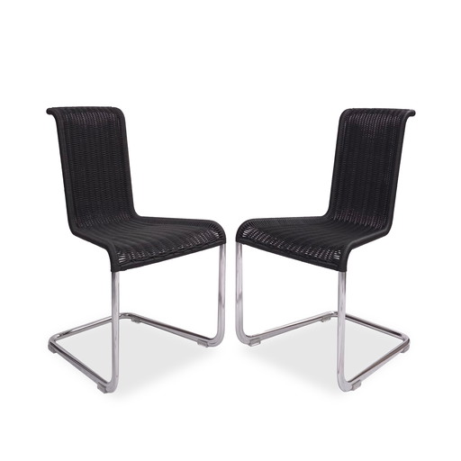 2x Tecta B20 cantilever chairs black | Bauhaus cantilever chairs