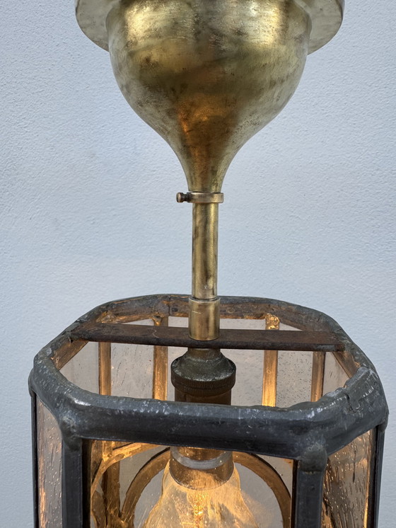 Image 1 of Lanterne vitrail Art Déco