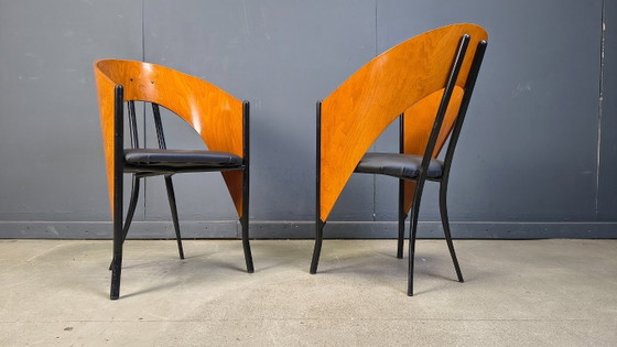 Image 1 of Sillas de comedor españolas posmodernas, años 80 - juego de 4