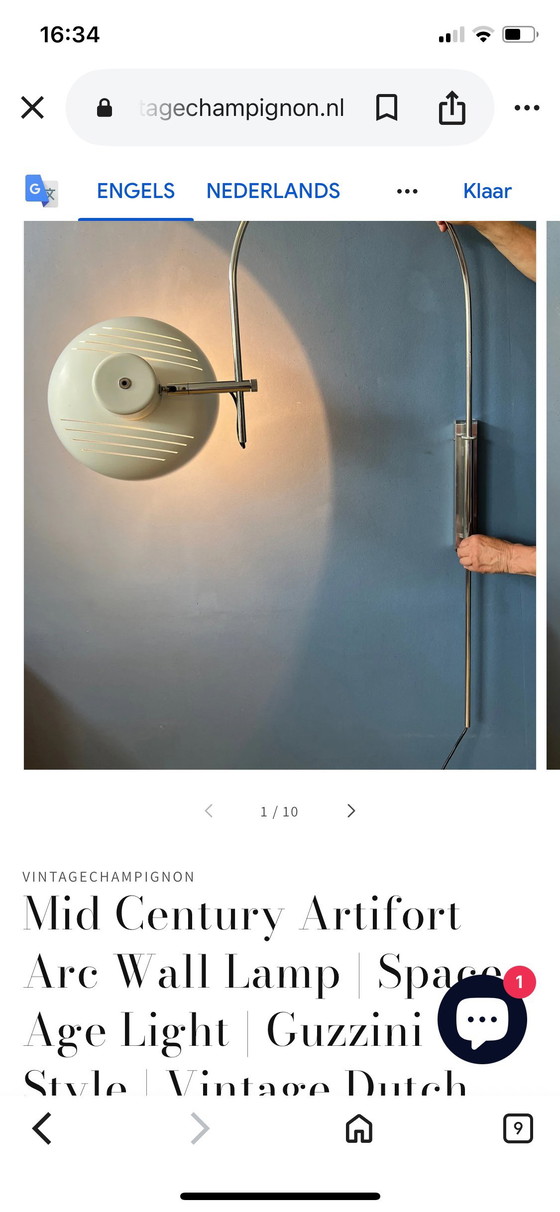 Image 1 of Zeldzame jaren 70 Artifort lámpara de mano