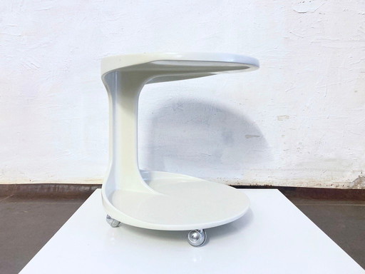 Plastic theewagen, bijzettafel, Space Age-design, jaren 70