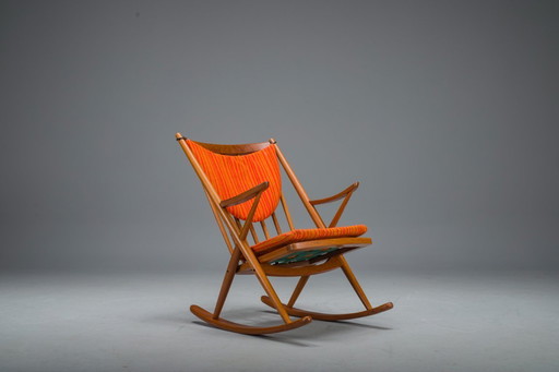 Teakhouten schommelstoel nr. 182 van Frank Reenskaug voor Bramin, 1960